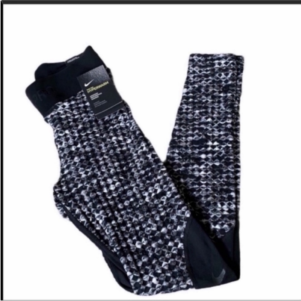 NEW Nike Hyperwarm Black Brushed Training Tights Leggings XS